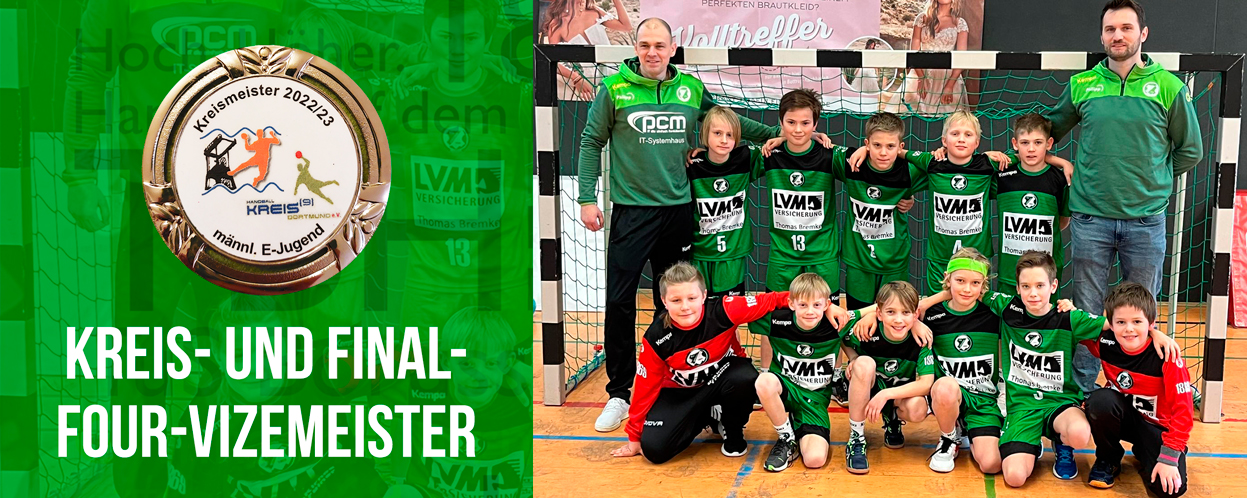 Banner zu: Unsere E1 wird Dortmunder Kreismeister und Vizemeister bei den gemeinsamen Titelkämpfen mit dem Kreis Industrie!